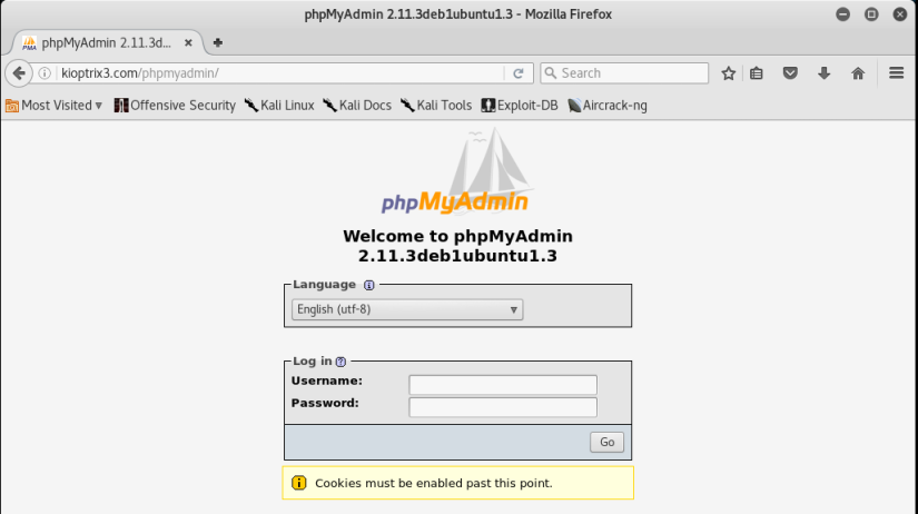 Kioptrix_Level3_webpage2_phpMyAdmin